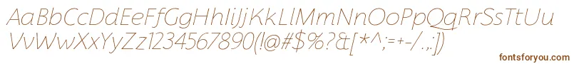 FlorentiaThinItalicTrial Font – Brown Fonts on White Background