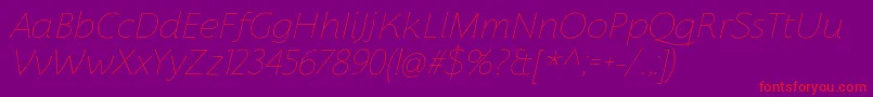 FlorentiaThinItalicTrial Font – Red Fonts on Purple Background