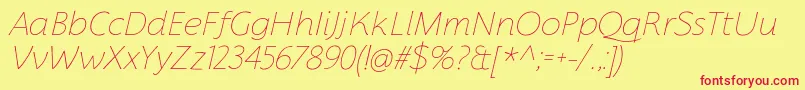FlorentiaThinItalicTrial Font – Red Fonts on Yellow Background