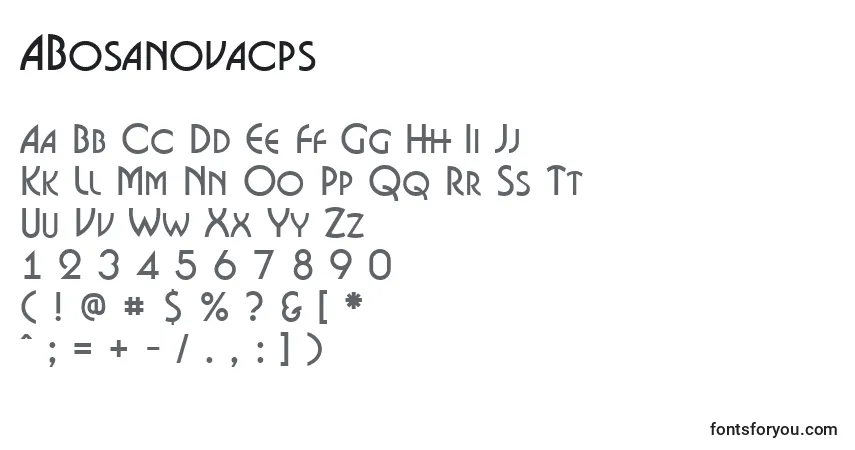 Czcionka ABosanovacps – alfabet, cyfry, specjalne znaki