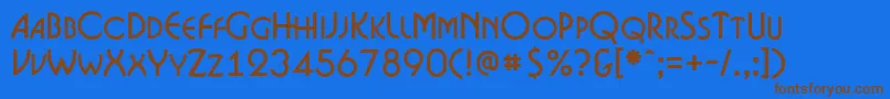 ABosanovacps Font – Brown Fonts on Blue Background