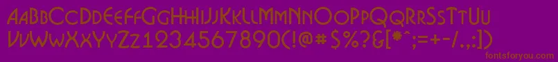 フォントABosanovacps – 紫色の背景に茶色のフォント