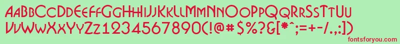 ABosanovacps Font – Red Fonts on Green Background