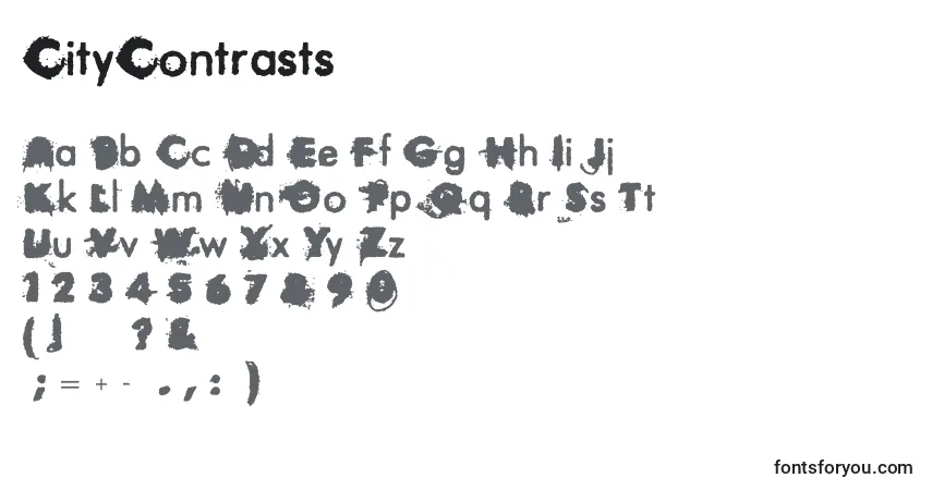 Шрифт CityContrasts – алфавит, цифры, специальные символы