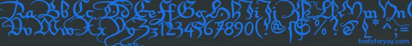 Xirwena1 Font – Blue Fonts on Black Background