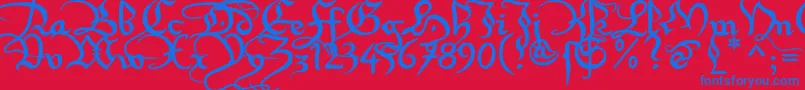 Xirwena1 Font – Blue Fonts on Red Background