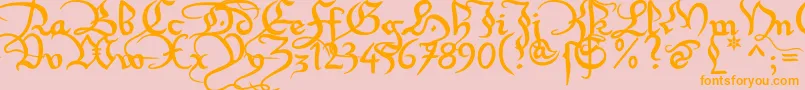 Xirwena1 Font – Orange Fonts on Pink Background
