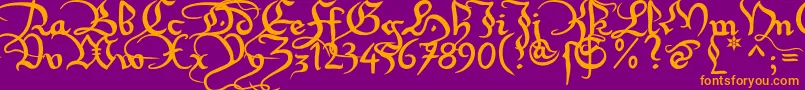 Xirwena1 Font – Orange Fonts on Purple Background