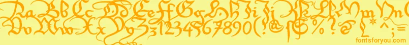 Xirwena1 Font – Orange Fonts on Yellow Background