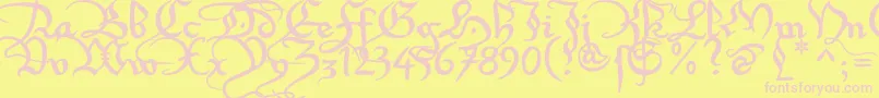 Xirwena1 Font – Pink Fonts on Yellow Background