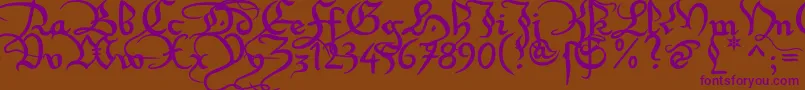 Xirwena1 Font – Purple Fonts on Brown Background