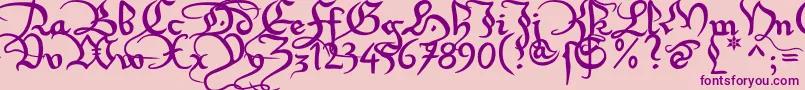 Xirwena1 Font – Purple Fonts on Pink Background