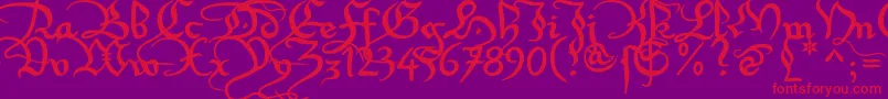 Xirwena1 Font – Red Fonts on Purple Background