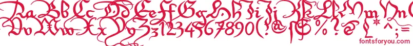 Xirwena1 Font – Red Fonts on White Background