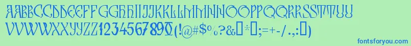 ZamolxisIii Font – Blue Fonts on Green Background