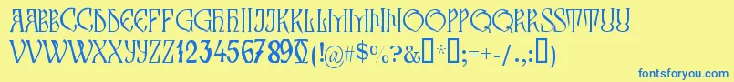 ZamolxisIii Font – Blue Fonts on Yellow Background