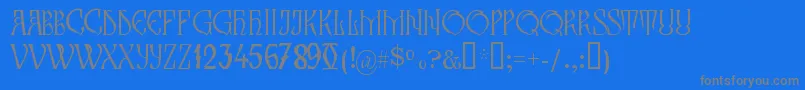 ZamolxisIii-Schriftart – Graue Schriften auf blauem Hintergrund