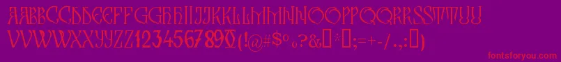 ZamolxisIii-Schriftart – Rote Schriften auf violettem Hintergrund