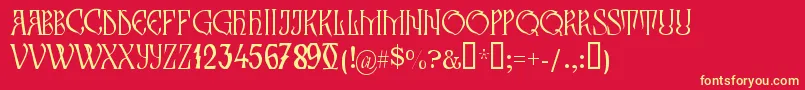 ZamolxisIii Font – Yellow Fonts on Red Background