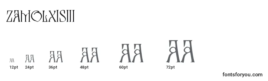 Размеры шрифта ZamolxisIii