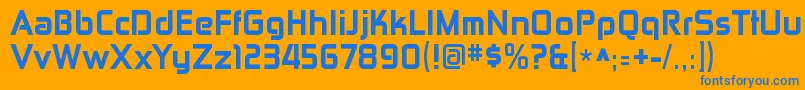 ZektonhvRegular Font – Blue Fonts on Orange Background