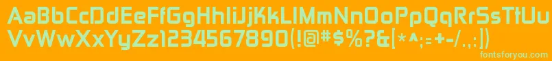 ZektonhvRegular Font – Green Fonts on Orange Background