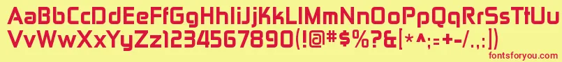 ZektonhvRegular Font – Red Fonts on Yellow Background