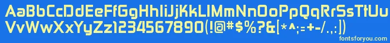 ZektonhvRegular Font – Yellow Fonts on Blue Background