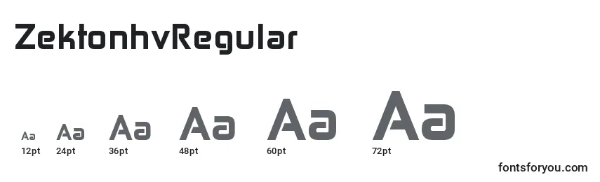 Размеры шрифта ZektonhvRegular
