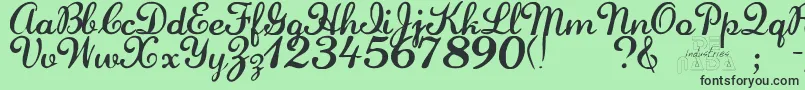 LaurenscriptRegular Font – Black Fonts on Green Background