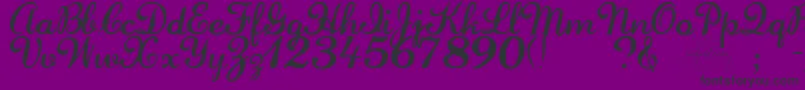 LaurenscriptRegular Font – Black Fonts on Purple Background