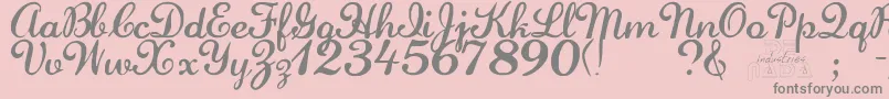 LaurenscriptRegular-Schriftart – Graue Schriften auf rosa Hintergrund