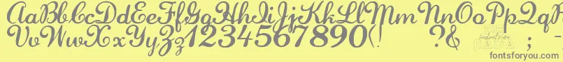 LaurenscriptRegular Font – Gray Fonts on Yellow Background