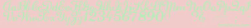 フォントLaurenscriptRegular – ピンクの背景に緑の文字