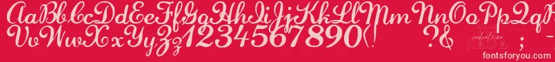 LaurenscriptRegular Font – Pink Fonts on Red Background