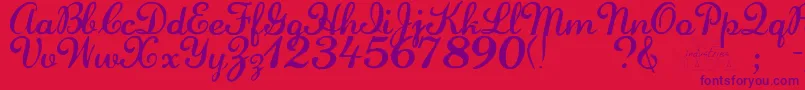 LaurenscriptRegular Font – Purple Fonts on Red Background