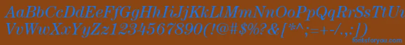 ItcCenturyLtBookItalic Font – Blue Fonts on Brown Background