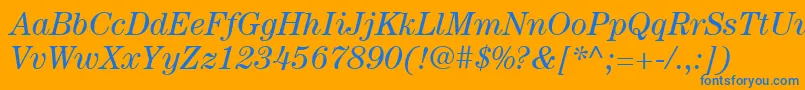 ItcCenturyLtBookItalic Font – Blue Fonts on Orange Background