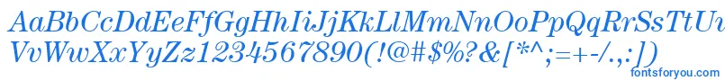 ItcCenturyLtBookItalic Font – Blue Fonts on White Background