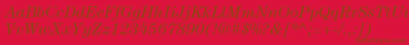 ItcCenturyLtBookItalic Font – Brown Fonts on Red Background