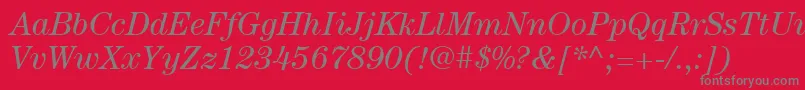 Police ItcCenturyLtBookItalic – polices grises sur fond rouge