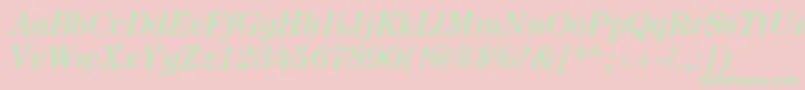 ItcCenturyLtBookItalic Font – Green Fonts on Pink Background