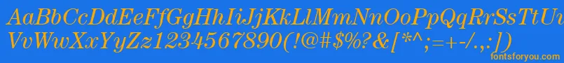 ItcCenturyLtBookItalic Font – Orange Fonts on Blue Background