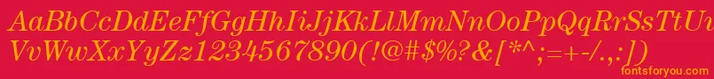 ItcCenturyLtBookItalic Font – Orange Fonts on Red Background