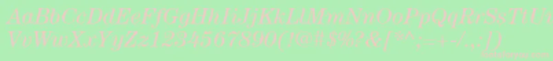 ItcCenturyLtBookItalic Font – Pink Fonts on Green Background