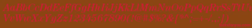 ItcCenturyLtBookItalic Font – Red Fonts on Brown Background