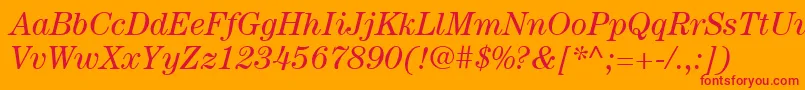 ItcCenturyLtBookItalic Font – Red Fonts on Orange Background