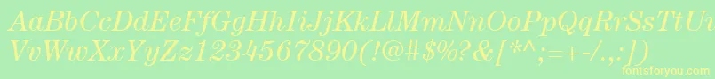 ItcCenturyLtBookItalic Font – Yellow Fonts on Green Background