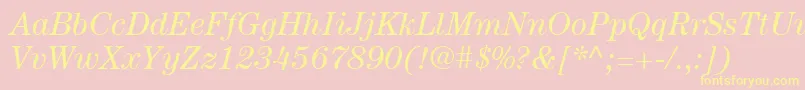 ItcCenturyLtBookItalic Font – Yellow Fonts on Pink Background