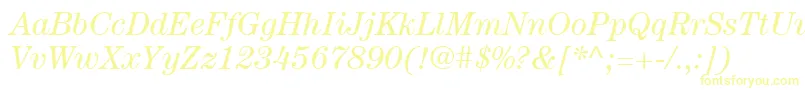 ItcCenturyLtBookItalic Font – Yellow Fonts on White Background